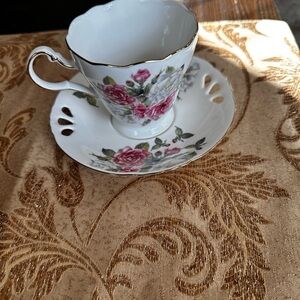 Pacifica Teaware Floral Teacup and Saucer Set